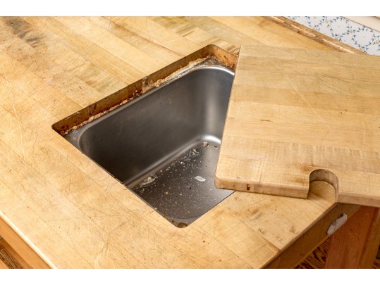 Awesome Le Gourmand Utilitarian Kitchen Island With Butcher Block Top