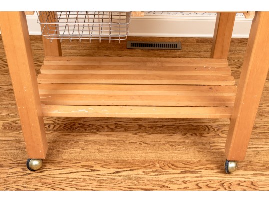 Awesome Le Gourmand Utilitarian Kitchen Island With Butcher Block Top