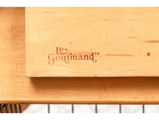 Awesome Le Gourmand Utilitarian Kitchen Island With Butcher Block Top