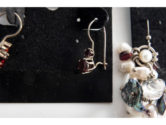 Sterling Silver Earrings Including Cultured Pearls