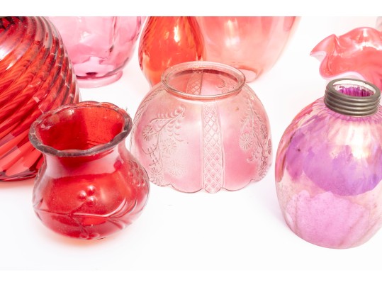 Vintage Cranberry Glass Shades