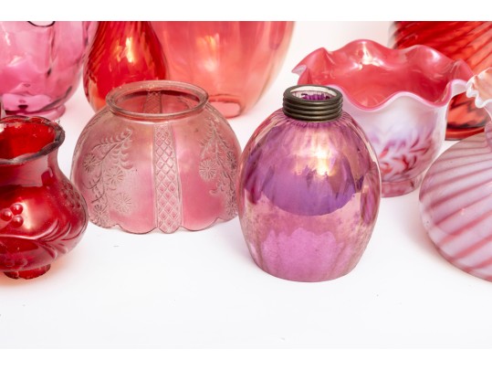 Vintage Cranberry Glass Shades