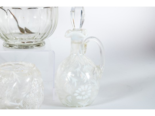 Clear And White Depression Glass