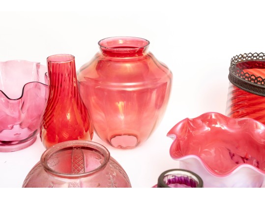 Vintage Cranberry Glass Shades