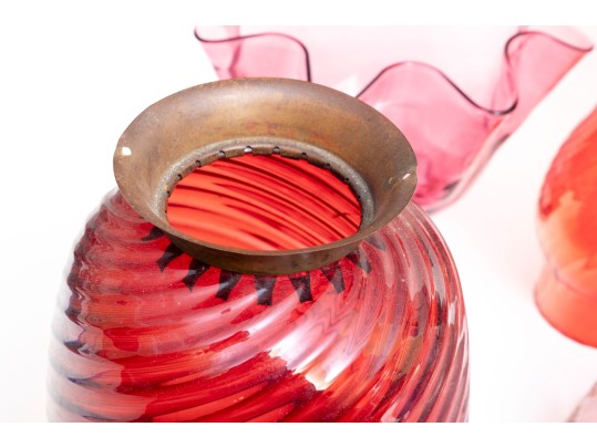 Vintage Cranberry Glass Shades