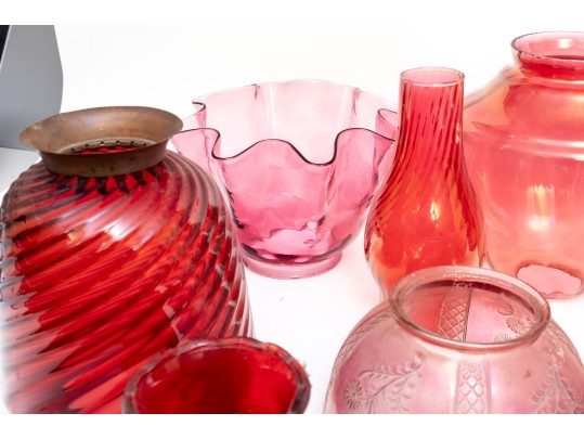 Vintage Cranberry Glass Shades
