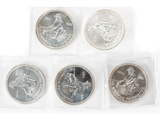 1985 1 Oz Silver Round Engelhard Prospector Coins