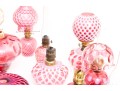 Cranberry Depression Glass Oil Lamps, Lanterns, Pendant Light