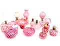 Cranberry Depression Glass Oil Lamps, Lanterns, Pendant Light