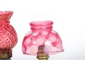 Cranberry Depression Glass Oil Lamps