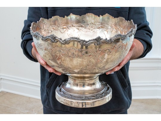 Massive English Silver Plated Punch Bowl