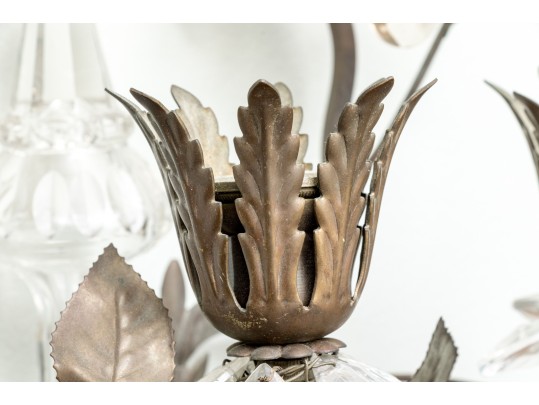 Napoleon III Style Crystal Flower Wall Sconces