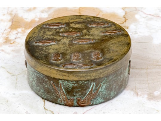 Vintage Enrique Zavala Mexico Bronze And Brass Box