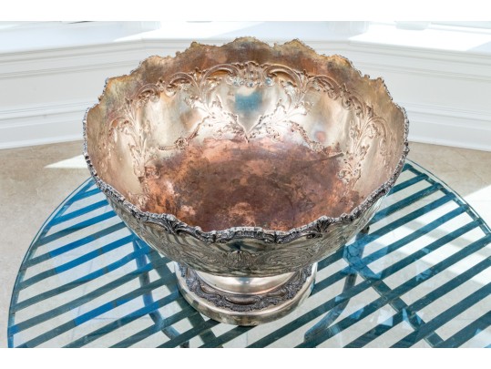 Massive English Silver Plated Punch Bowl