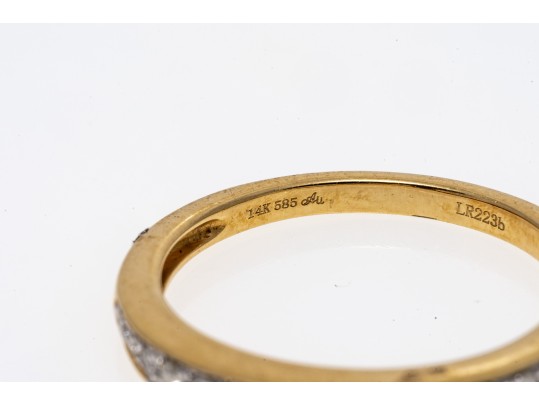 14K Yellow Gold Diamond Ring Size 7.25