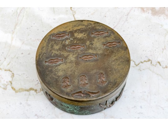 Vintage Enrique Zavala Mexico Bronze And Brass Box