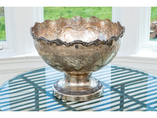 Massive English Silver Plated Punch Bowl