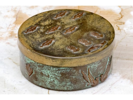 Vintage Enrique Zavala Mexico Bronze And Brass Box