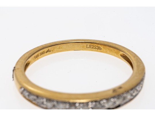 14K Yellow Gold Diamond Ring Size 7.25