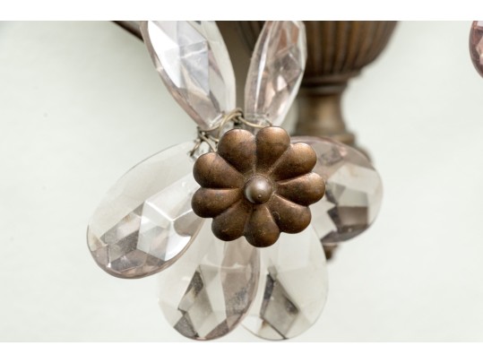 Napoleon III Style Crystal Flower Wall Sconces