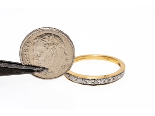 14K Yellow Gold Diamond Ring Size 7.25