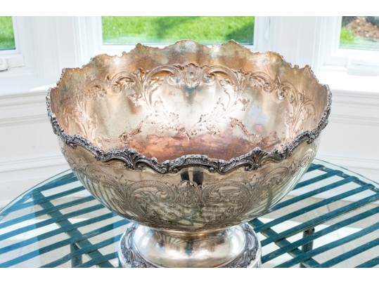 Massive English Silver Plated Punch Bowl