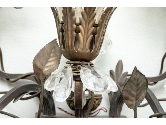 Napoleon III Style Crystal Flower Wall Sconces