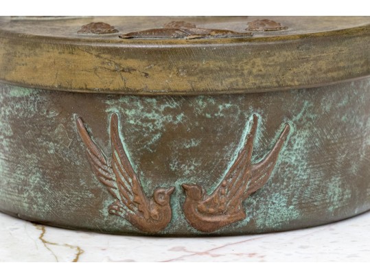 Vintage Enrique Zavala Mexico Bronze And Brass Box