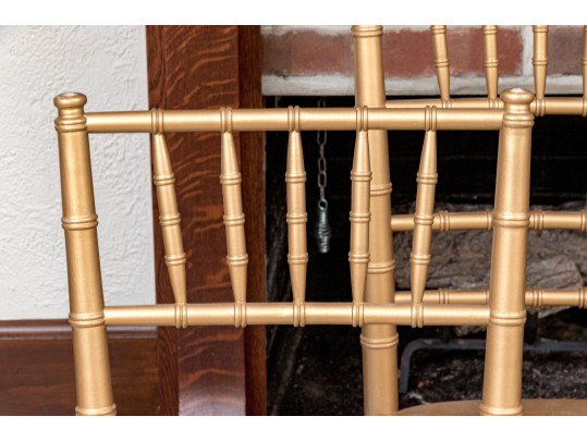 4 Gold Painted Chairs Made In Bulgaria 