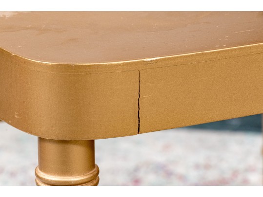 4 Gold Painted Chairs Made In Bulgaria 