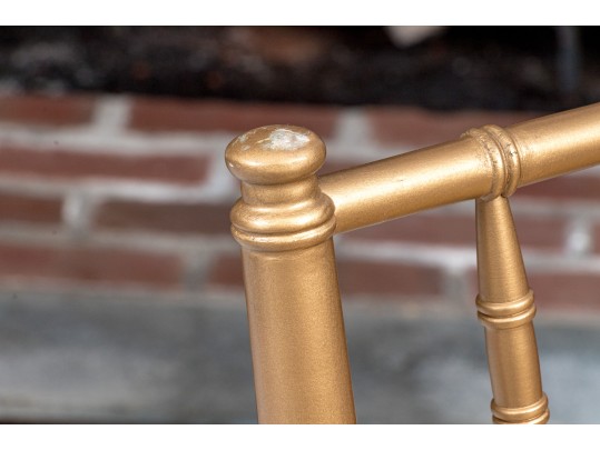 4 Gold Painted Chairs Made In Bulgaria 