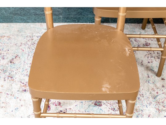 4 Gold Painted Chairs Made In Bulgaria 