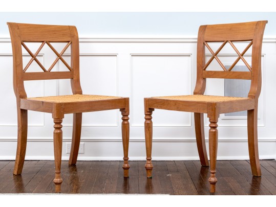 Beautiful Pair Of Caned Side Chairs