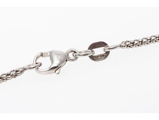 Dogwood Flower 14K White Gold And Diamond Cluster Pendant Necklace