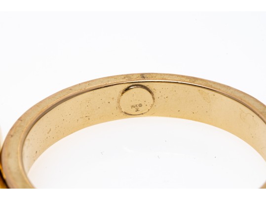 14k Yellow Gold Wide Hoop Earrings