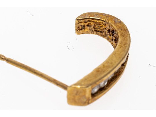 10k Yellow Gold Delicate Diamond Channel Set Hoop 