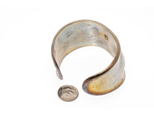 Sterling Silver Fabulous Undulating Wide Contemporary Cuff Style Bracelet