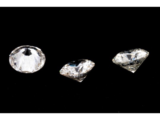 Loose Stones: 3 Round Brilliant Diamond, 0.54 TCW