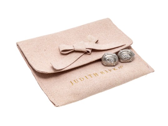 Judith Ripka Striking Sterling And 18K White Sapphire Earrings