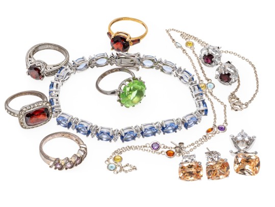 Colorful Zirconia Set Sterling Jewelry