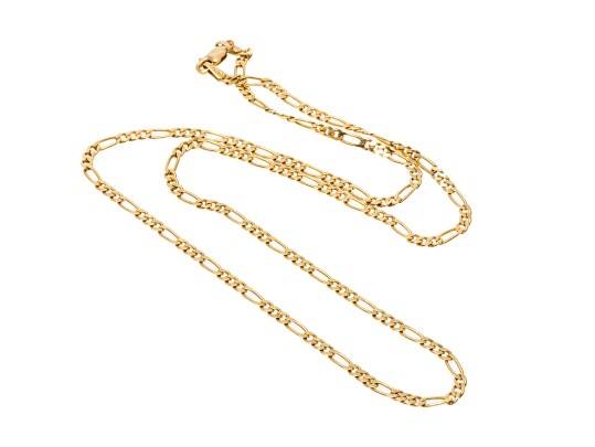 14k Yellow Gold Figaro Chain Necklace, 18