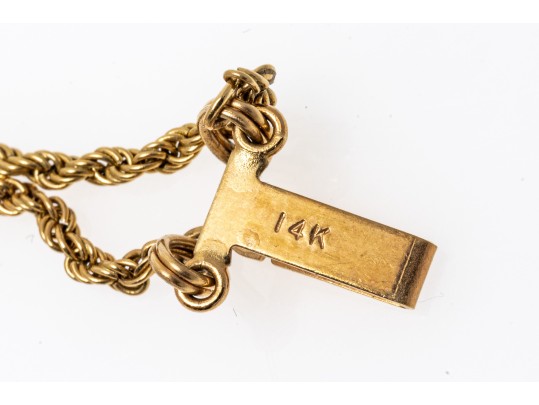 14k Yellow Gold Retro Style Rope Slide Bracelet, With Sapphire Cluster Slide, App. 0.59 TCW