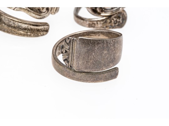 Sterling Silver Fun Retro Lot Of Spoon Rings