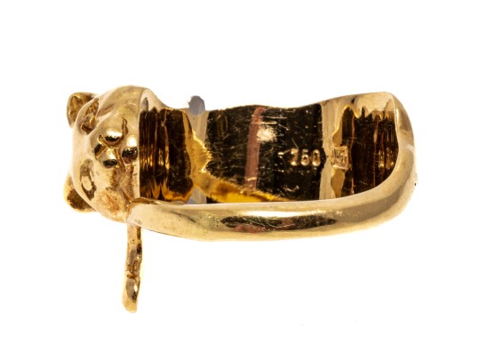 Charming 18K Cat Form Ring, Size 4.5