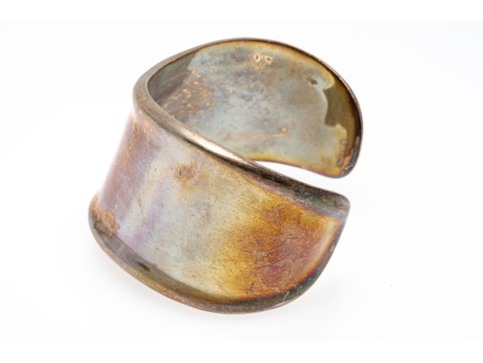 Sterling Silver Fabulous Undulating Wide Contemporary Cuff Style Bracelet