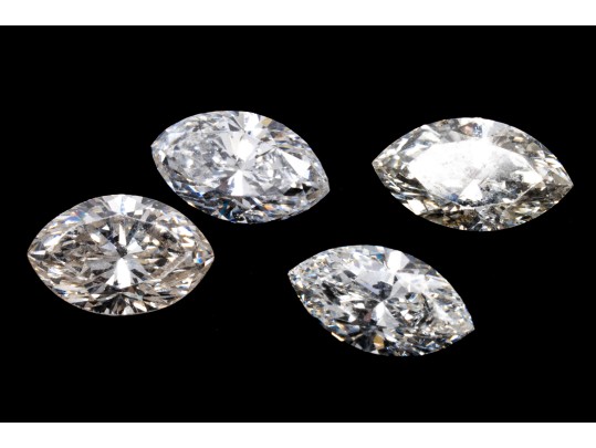 Loose Stones: 4 Marques Cut Diamonds, 0.99 TCW