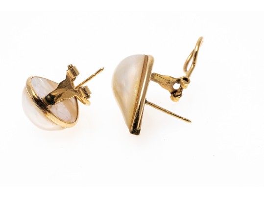 Elegant 14K Teardrop Mabe Pearl Earrings