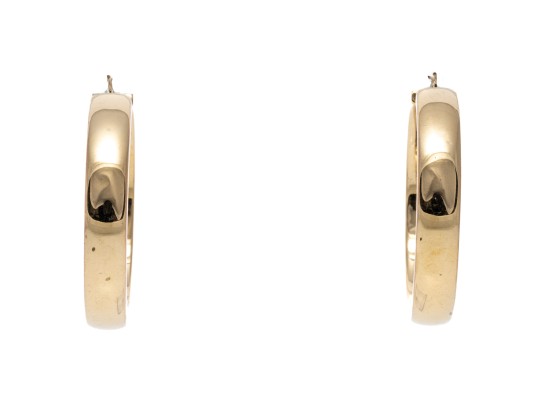 14k Yellow Gold Wide Hoop Earrings