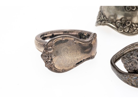 Sterling Silver Fun Retro Lot Of Spoon Rings