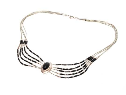 Collection Of Sterling Mother Of Pearl And Black Onyx Jewelry